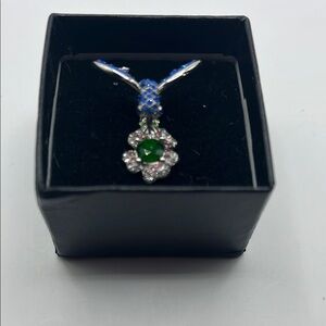 Elegant Silver and Blue Pendant Necklace